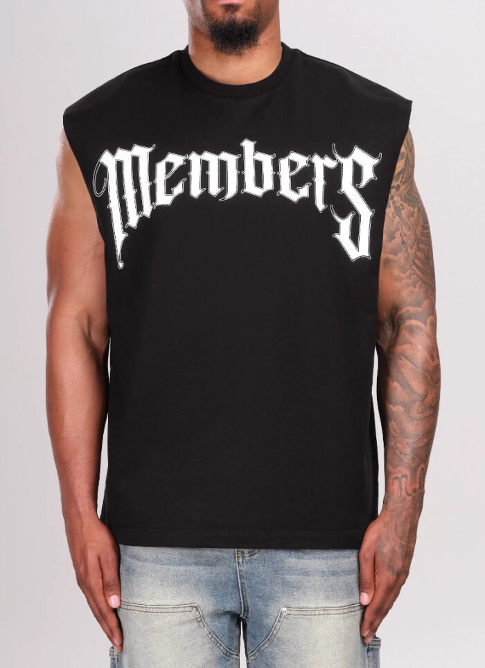 NVLTY Members Arc Sleeveless T Shirt - Black