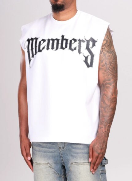 NVLTY Members Arc Sleeveless T-Shirt - White