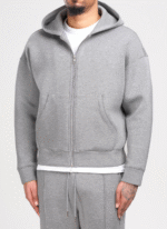 NVLTY Scuba Structured Zip Hoodie - Grey
