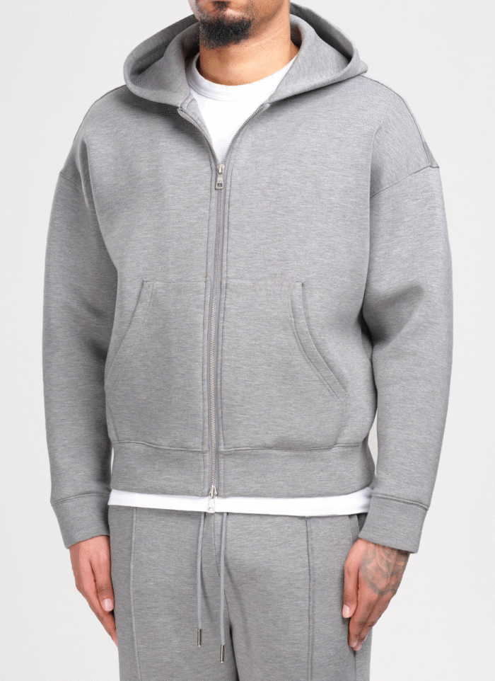 NVLTY Scuba Structured Zip Hoodie - Grey