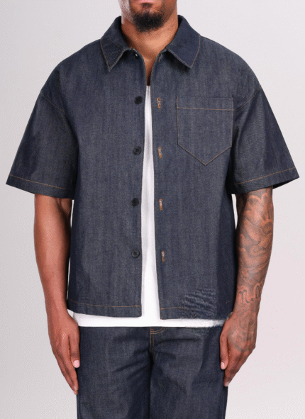 NVLTY Structured Selvedge Denim Shirt - Indigo