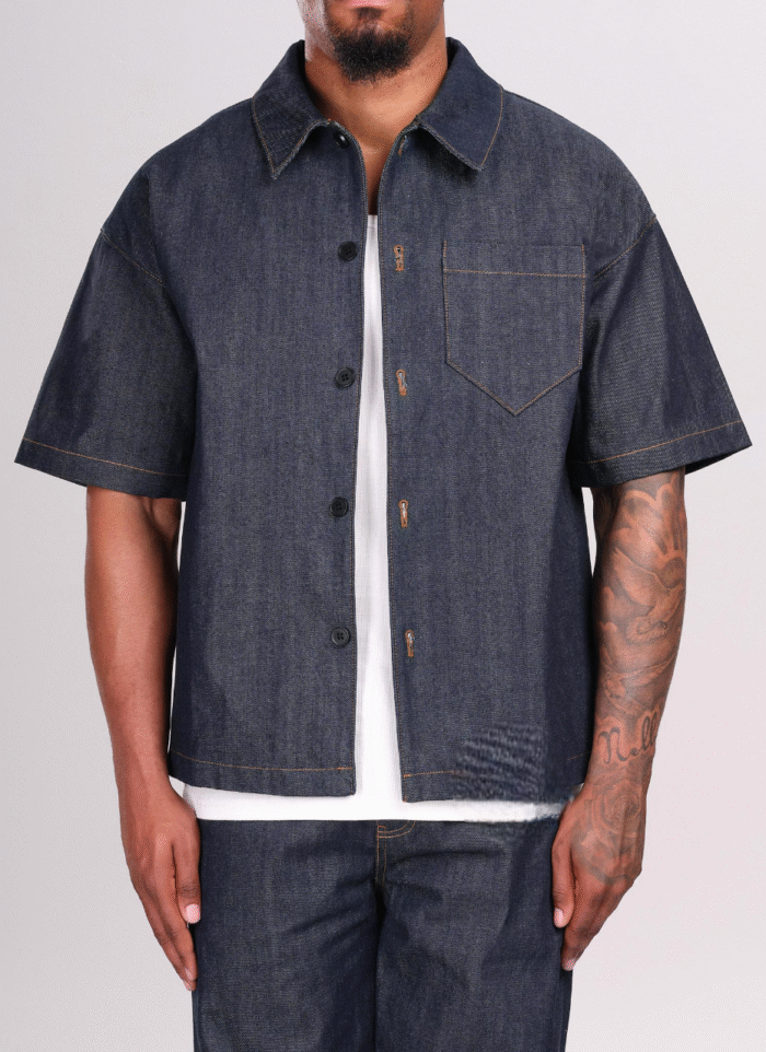 NVLTY Structured Selvedge Denim Shirt - Indigo