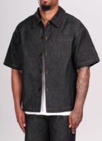 NVLTY Structured Selvedge Denim Shirt - Black