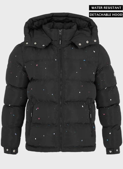 Paint Puffer Jacket Black