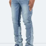Vintage Flare Paint Jeans Blue