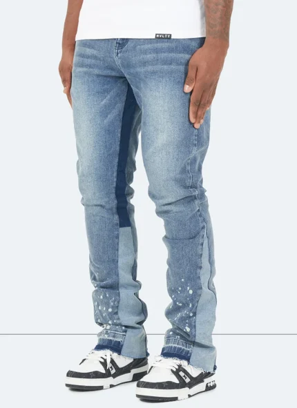 Vintage Flare Paint Jeans Blue