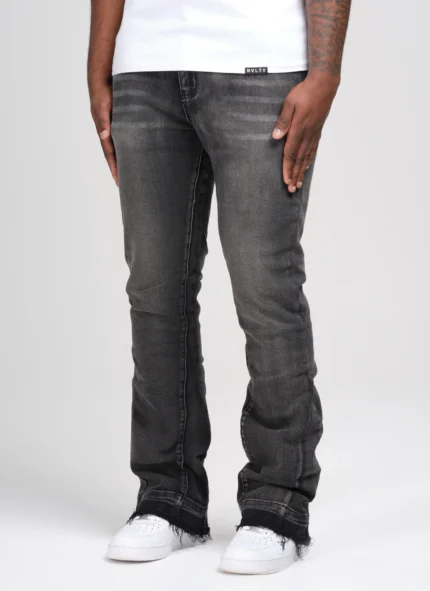Vintage Flare Washed Jeans Black