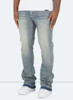 Vintage Flare Washed Jeans Blue