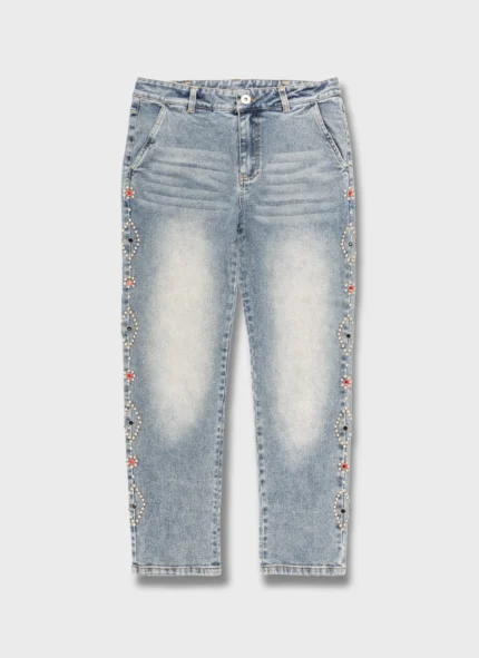 Vintage Studded Jeans Blue