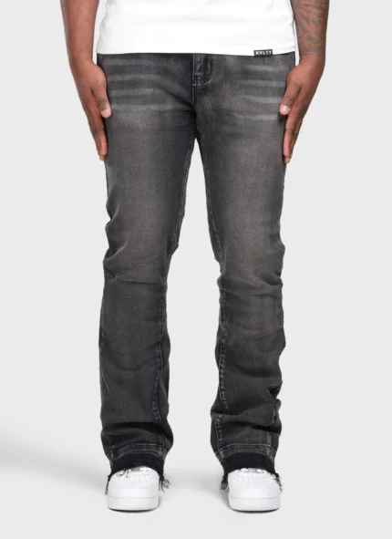 Vintage Flare Washed Jeans Black
